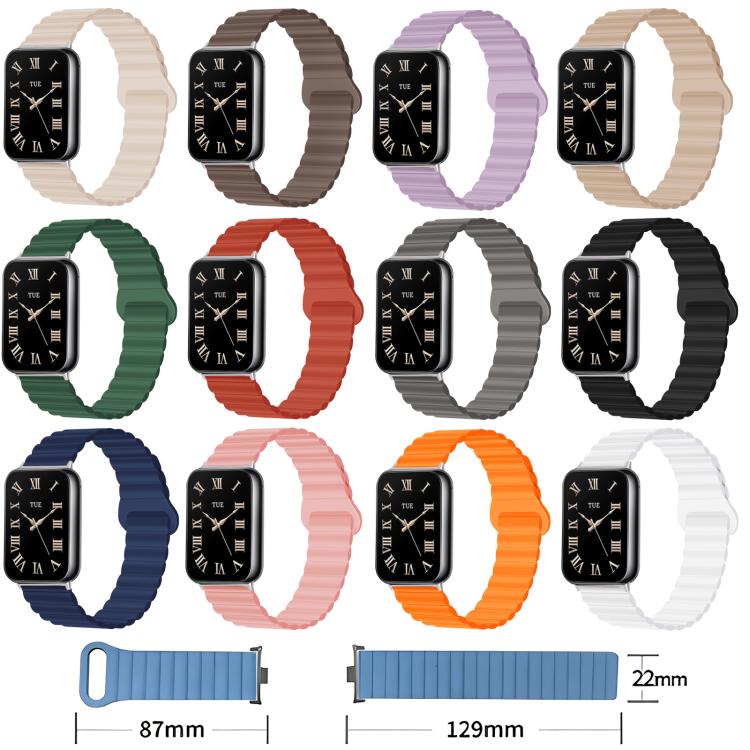 Two Color Reverse Buckle Magnetic Silicone Watch Band, For Xiaomi Band 10 Pro / Redmi Watch 6 / 5