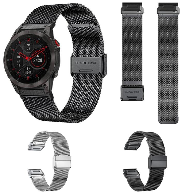 Separate Tactix Milanese Buckle Stainless Steel Watch Band, For Garmin 26mm, For Garmin 22mm, For Garmin 20mm