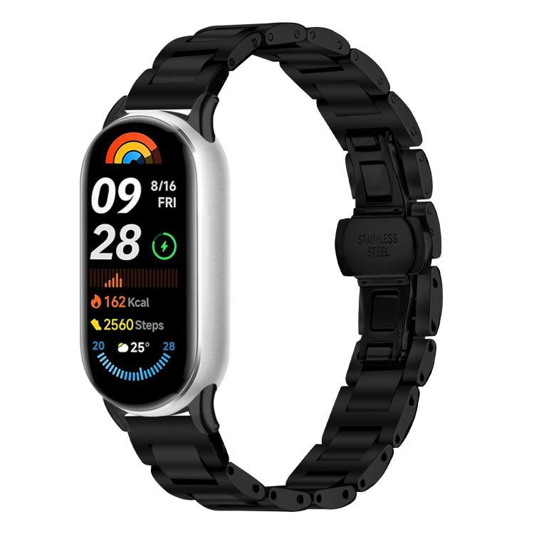 Slim Butterfly Buckle Metal Stainless Steel Watch Band, For Redmi Watch6/5/4/Xiaomi Band 9 Pro/8 Pro, For Xiaomi Smart Band 10 / 9 / 8