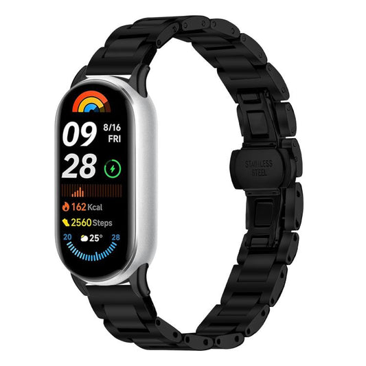 Slim Butterfly Buckle Metal Stainless Steel Watch Band, For Xiaomi Smart Band 11 / 10 / 9 / 8, For Xiaomi Smart Band 10 Pro / Redmi Watch6 / 5