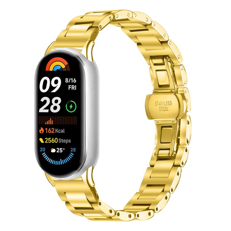 Slim Butterfly Buckle Metal Stainless Steel Watch Band, For Redmi Watch6/5/4/Xiaomi Band 9 Pro/8 Pro, For Xiaomi Smart Band 10 / 9 / 8