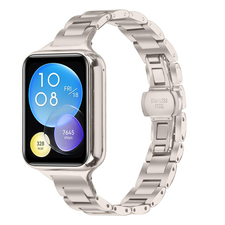 Slim Butterfly Buckle Metal Stainless Steel Watch Band, For Redmi Watch6/5/4/Xiaomi Band 9 Pro/8 Pro, For Xiaomi Smart Band 10 / 9 / 8