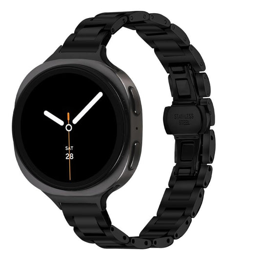 Slim Butterfly Buckle Metal Stainless Steel Watch Band, For Samsung Galaxy Ultra 47mm / Ultra 2025, For Samsung Galaxy Watch8 / Watch8 Classic