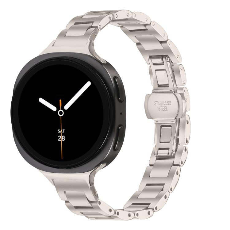 Slim Butterfly Buckle Metal Stainless Steel Watch Band, For Samsung Galaxy Ultra 47mm / Ultra 2025, For Samsung Galaxy Watch8 / Watch8 Classic
