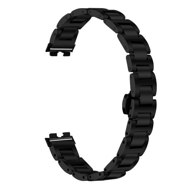 Slim Butterfly Buckle Metal Stainless Steel Watch Band, For Huawei Band 10 / 9 / 8
