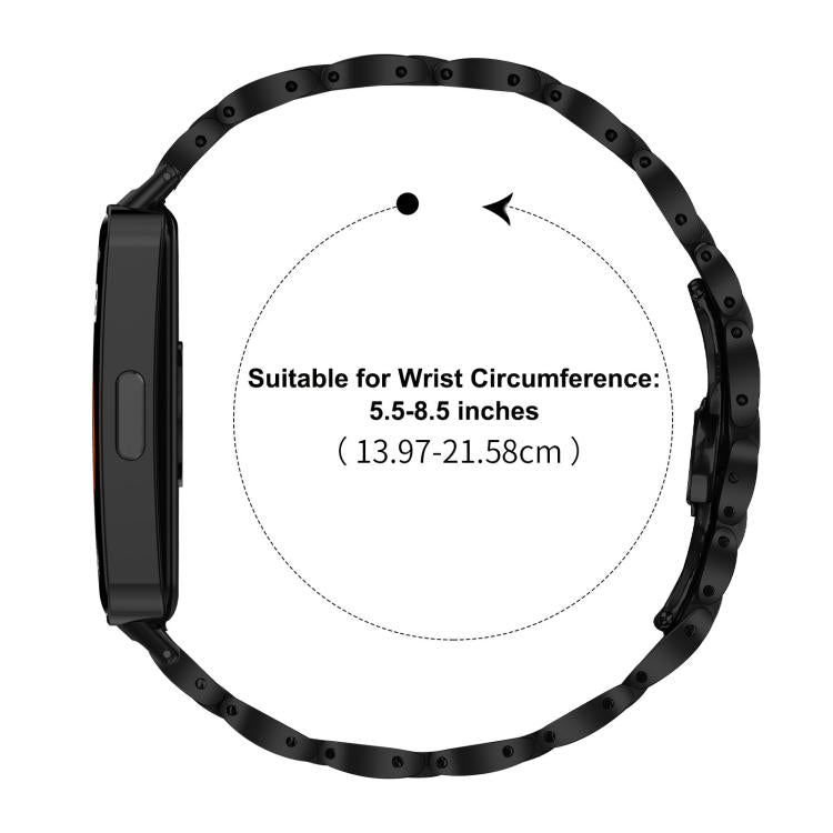 Slim Butterfly Buckle Metal Stainless Steel Watch Band, For Huawei Band 10 / 9 / 8