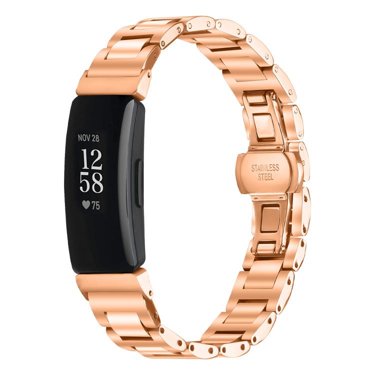 Slim Butterfly Buckle Metal Stainless Steel Watch Band, For Fitbit Inspire 3, For Fitbit Ace 3 / Ace 2 / Inspire 2