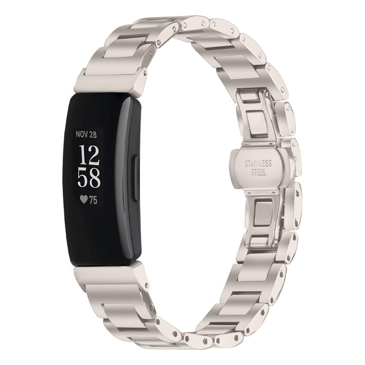 Slim Butterfly Buckle Metal Stainless Steel Watch Band, For Fitbit Inspire 3, For Fitbit Ace 3 / Ace 2 / Inspire 2