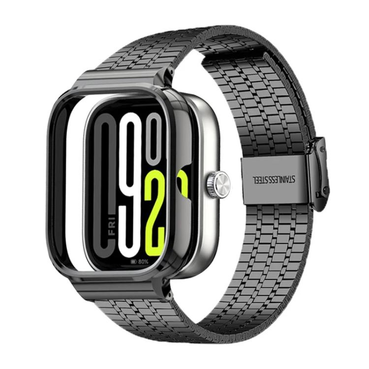 Metal Frame Integrated Seven Beads Buckle Stainless Steel Watch Band, For Redmi Watch 5 / Watch 4