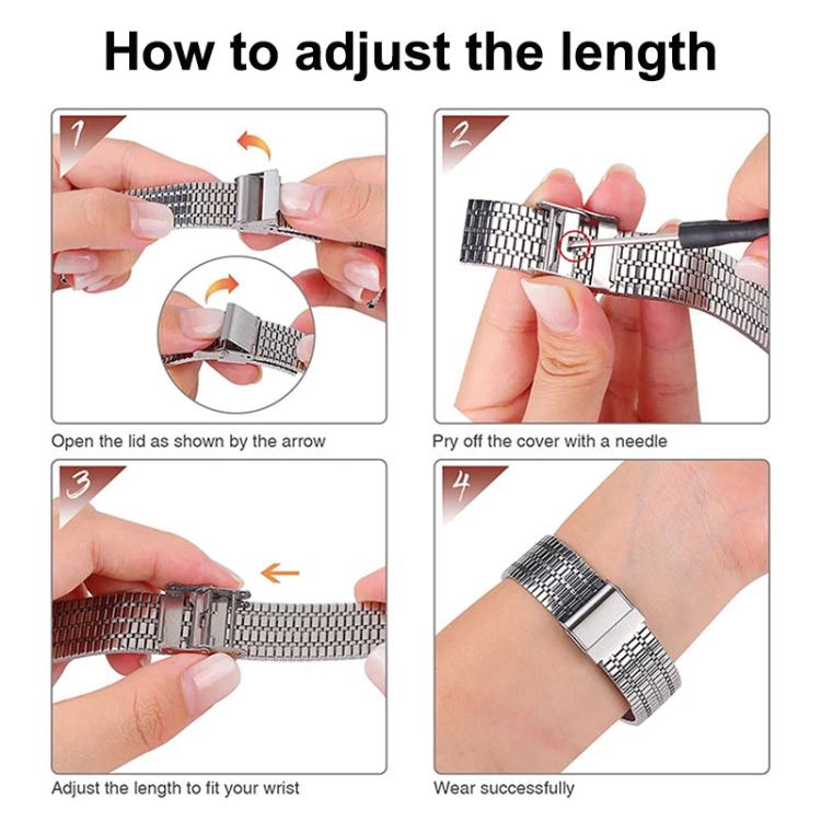 Metal Frame Integrated Seven Beads Buckle Stainless Steel Watch Band, For Redmi Watch 5 / Watch 4