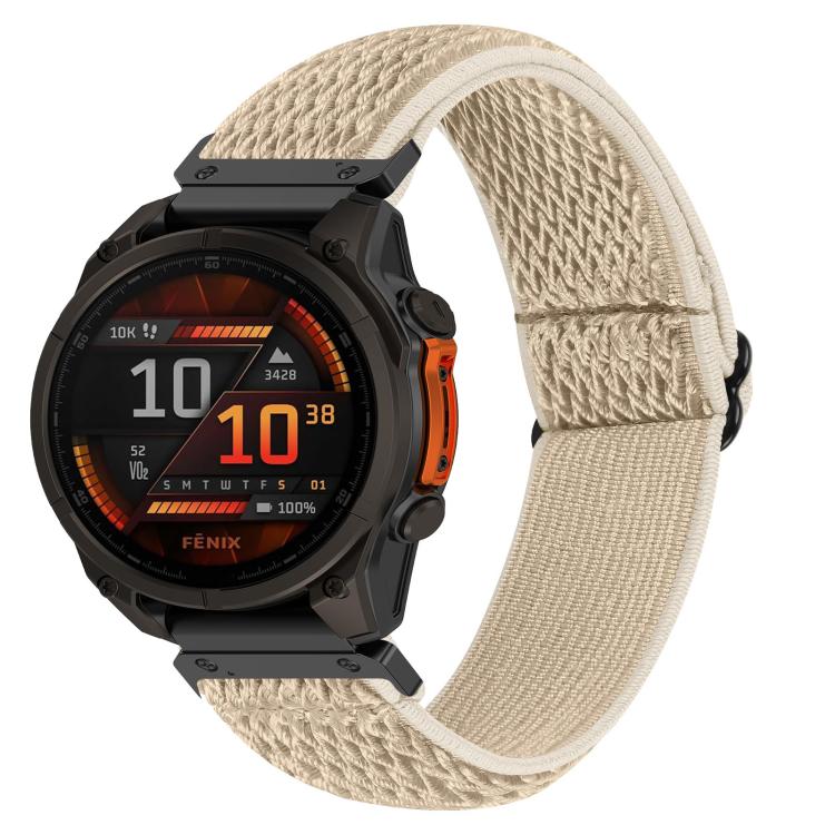 Wave Pattern Elastic Woven Nylon Watch Band, For Garmin 22mm, For Garmin 26mm, For Garmin 20mm