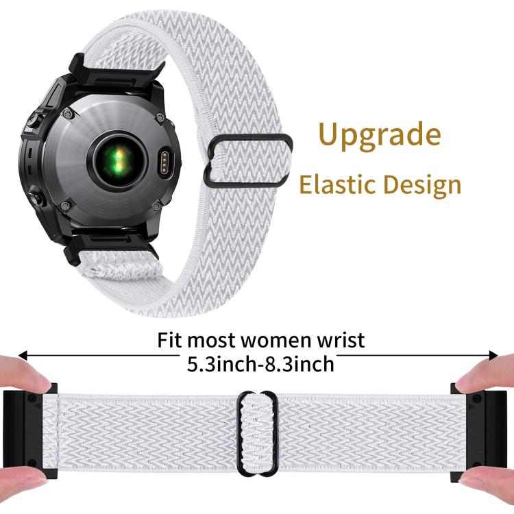 Wave Pattern Elastic Woven Nylon Watch Band, For Garmin 22mm, For Garmin 26mm, For Garmin 20mm