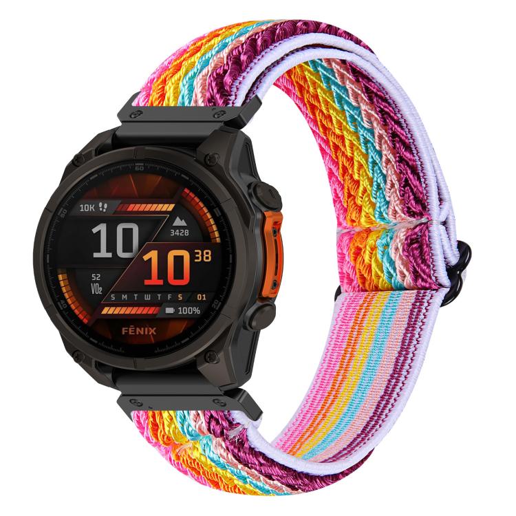 Wave Pattern Elastic Woven Nylon Watch Band, For Garmin 22mm, For Garmin 26mm, For Garmin 20mm