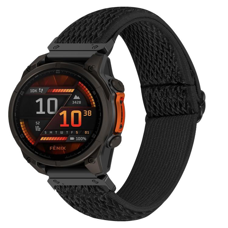Wave Pattern Elastic Woven Nylon Watch Band, For Garmin 22mm, For Garmin 26mm, For Garmin 20mm