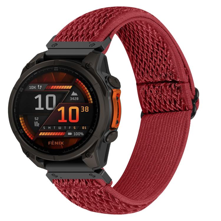 Wave Pattern Elastic Woven Nylon Watch Band, For Garmin 22mm, For Garmin 26mm, For Garmin 20mm