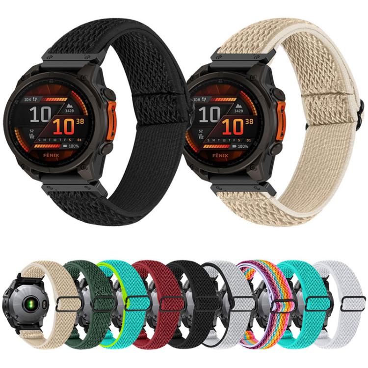 Wave Pattern Elastic Woven Nylon Watch Band, For Garmin 22mm, For Garmin 26mm, For Garmin 20mm