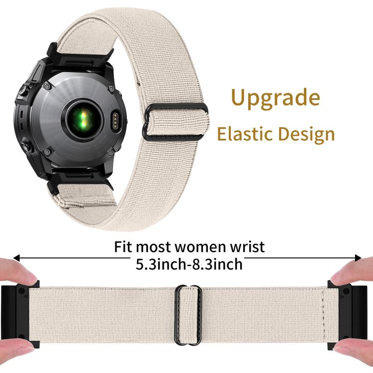Solid Color Elastic Nylon Watch Band, For Garmin 26mm