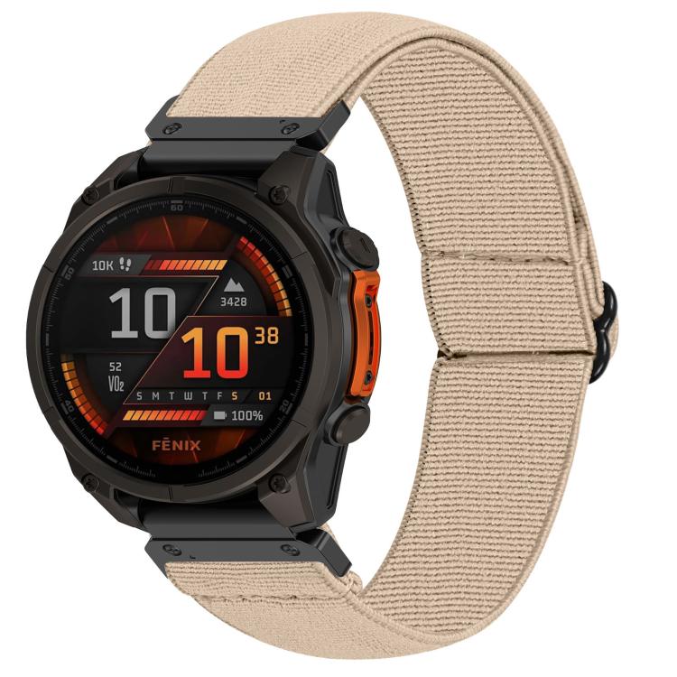 Solid Color Elastic Nylon Watch Band, For Garmin 26mm