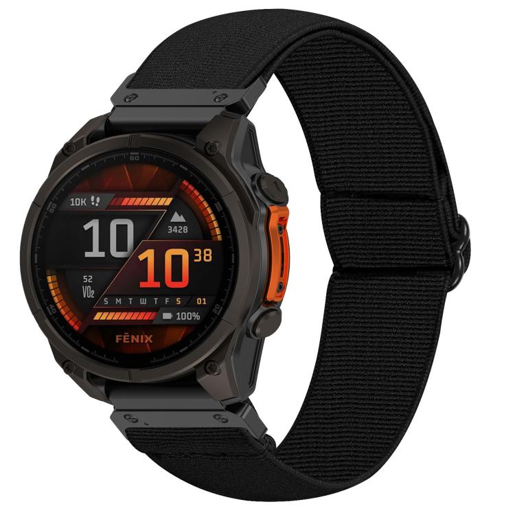Solid Color Elastic Nylon Watch Band, For Garmin 26mm