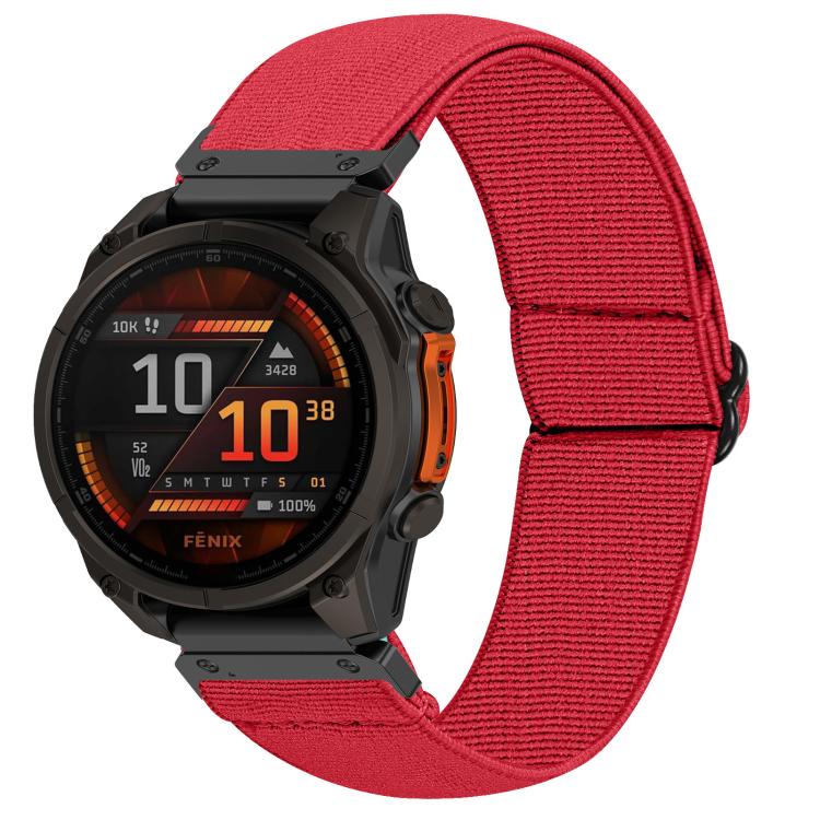Solid Color Elastic Nylon Watch Band, For Garmin 26mm