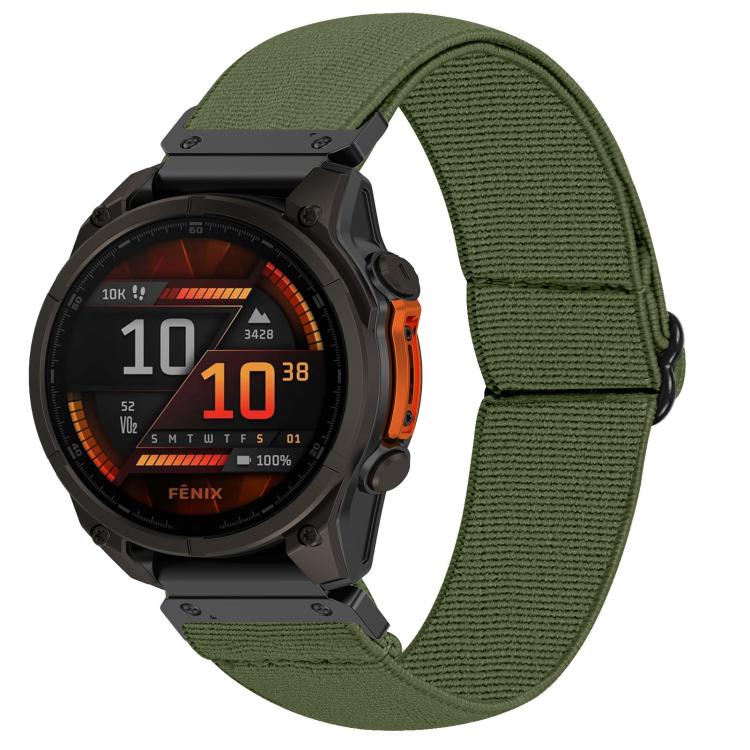 Solid Color Elastic Nylon Watch Band, For Garmin 26mm