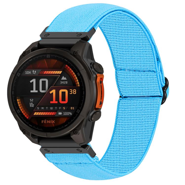 Solid Color Elastic Nylon Watch Band, For Garmin 26mm