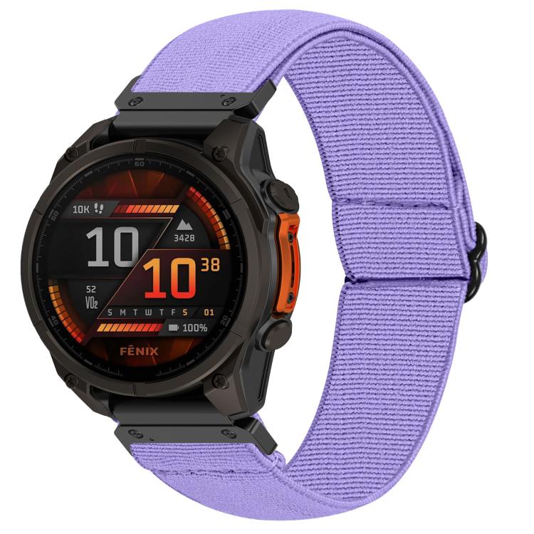 Solid Color Elastic Nylon Watch Band, For Garmin 26mm