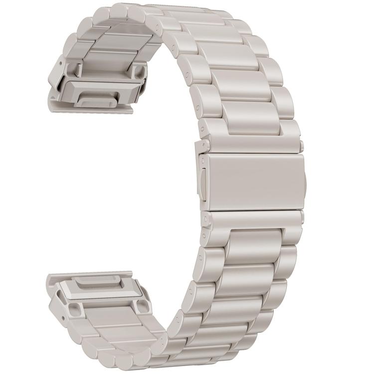 Integrated Tactix Three Beads Folding Clasp Stainless Steel Watch Band, For Garmin 26mm, For Garmin 22mm