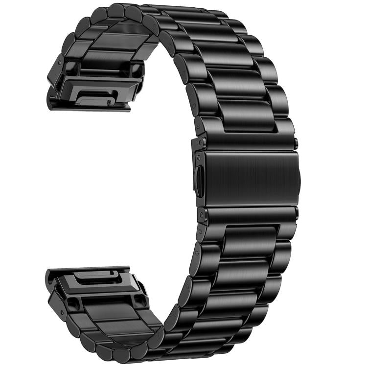 Integrated Tactix Three Beads Folding Clasp Stainless Steel Watch Band, For Garmin 26mm, For Garmin 22mm
