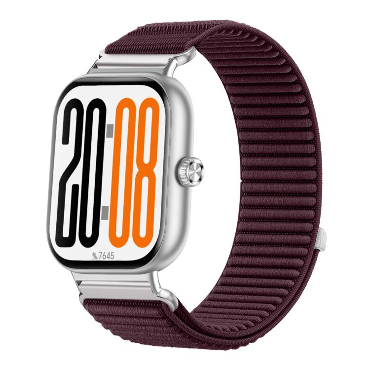 Woven Nylon Hook And Loop Fastener Metal Interface Watch Band, For Honor Watch X5