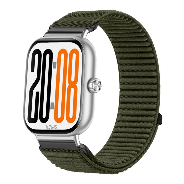 Woven Nylon Hook And Loop Fastener Metal Interface Watch Band, For Honor Watch X5