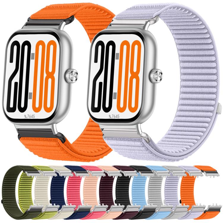 Woven Nylon Hook And Loop Fastener Metal Interface Watch Band, For Honor Watch X5
