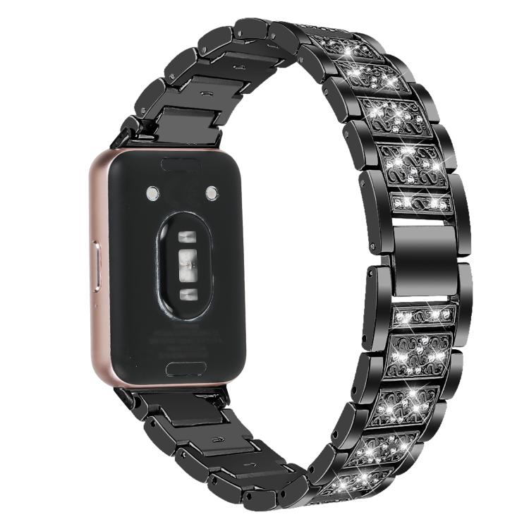 Three Beads Diamond Stainless Steel Watch Band, For Honor Watch X5