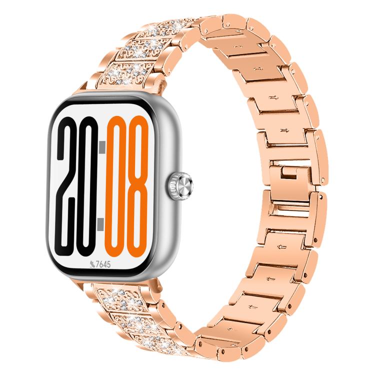 Three Beads Diamond Stainless Steel Watch Band, For Honor Watch X5
