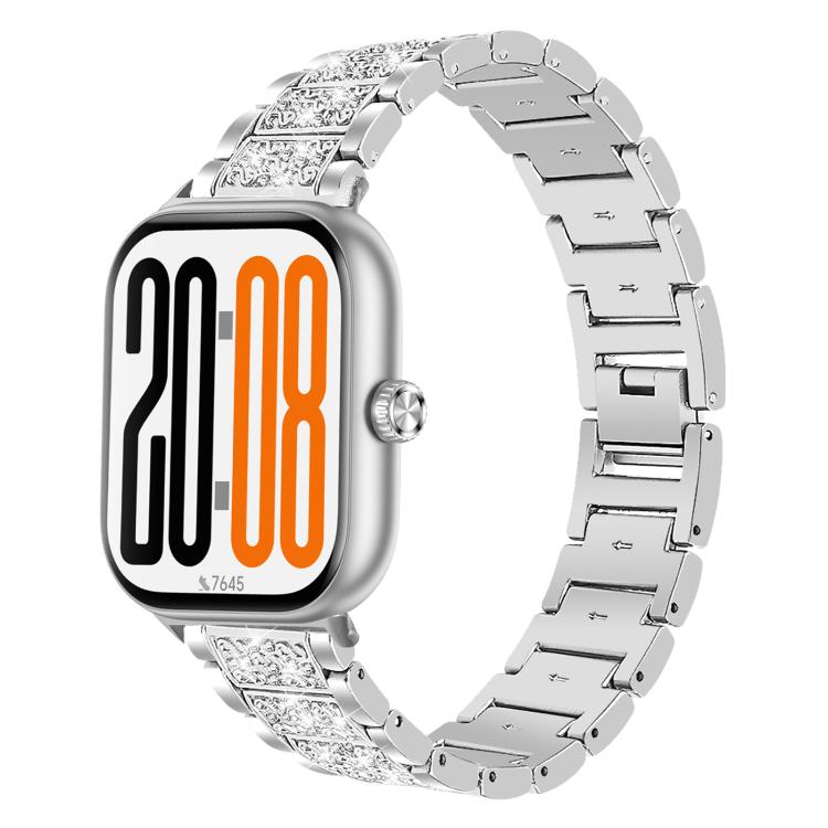 Three Beads Diamond Stainless Steel Watch Band, For Honor Watch X5