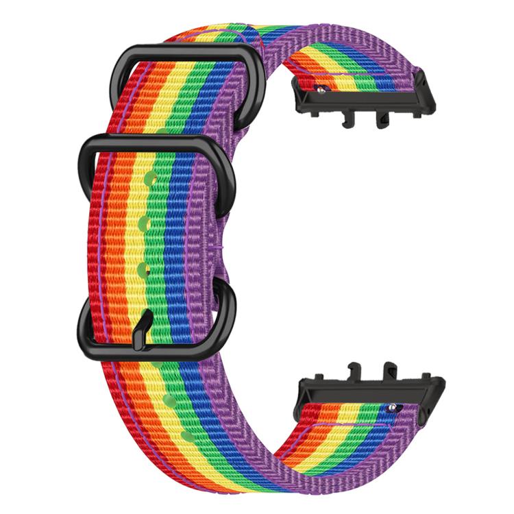 Three Ring Buckle Woven Fabric Nylon Watch Band, For Honor Watch X5