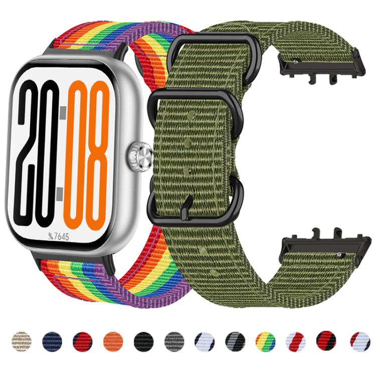 Three Ring Buckle Woven Fabric Nylon Watch Band, For Honor Watch X5