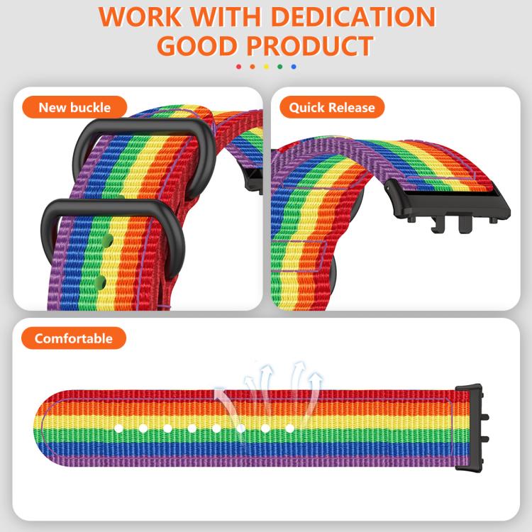 Three Ring Buckle Woven Fabric Nylon Watch Band, For Honor Watch X5