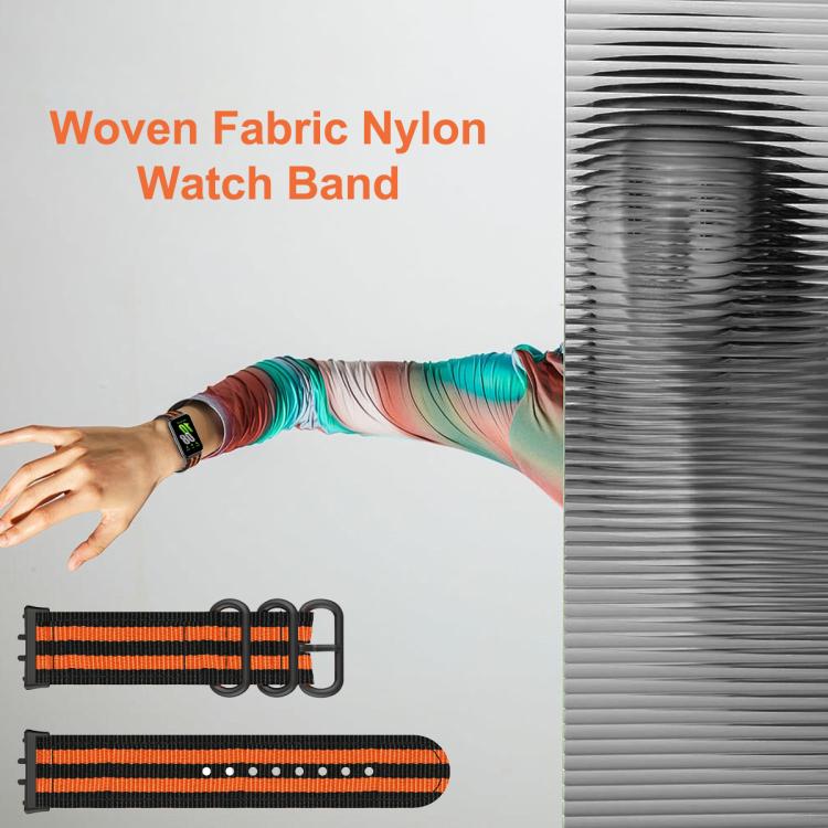 Three Ring Buckle Woven Fabric Nylon Watch Band, For Honor Watch X5