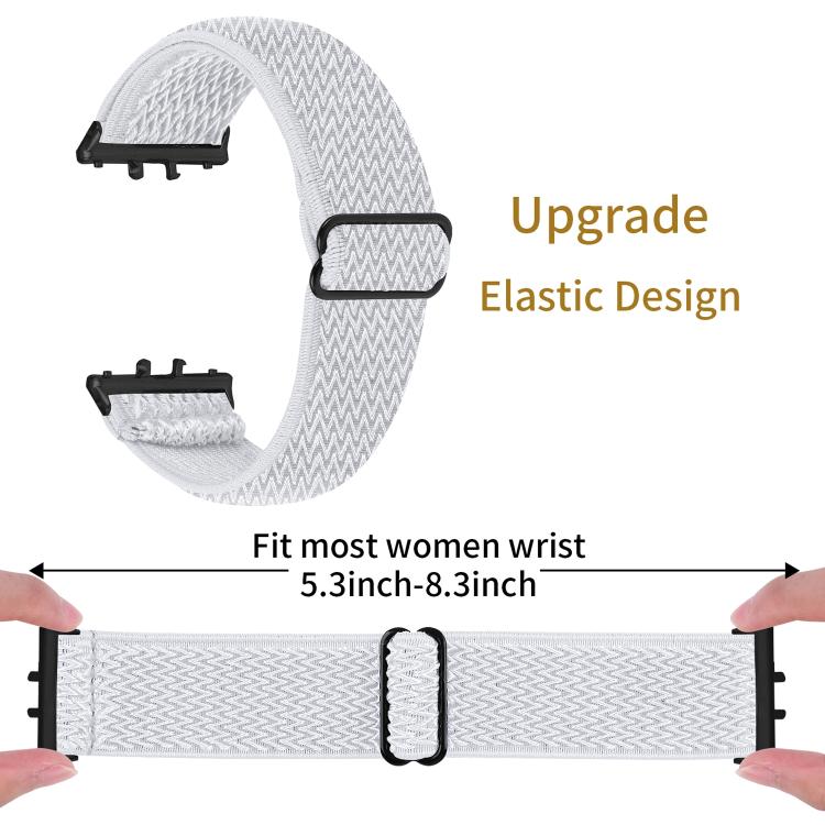 Black Connector Wave Pattern Elastic Woven Nylon Watch Band, For Honor Watch X5