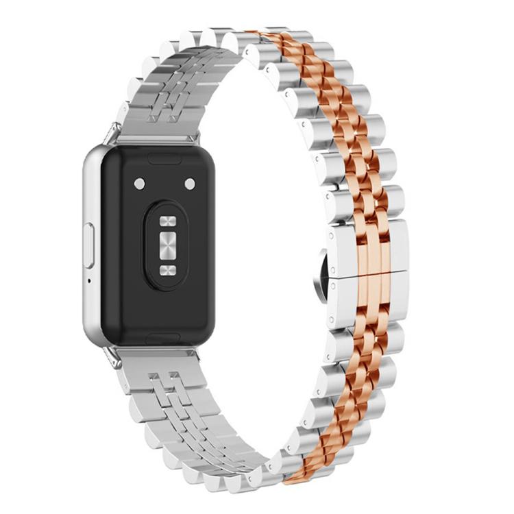 Semicircle Five Beads Butterfly Clasp Stainless Steel Watch Band, For Honor Watch X5