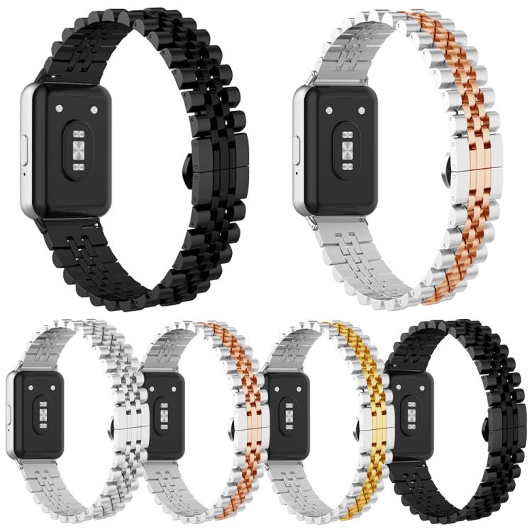 Semicircle Five Beads Butterfly Clasp Stainless Steel Watch Band, For Honor Watch X5
