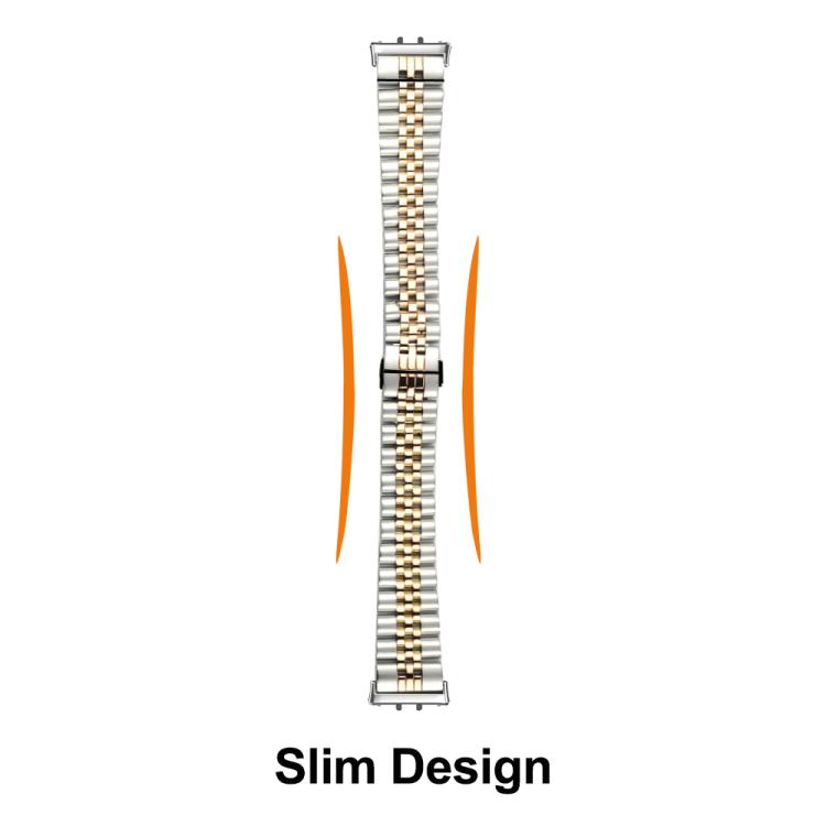 Semicircle Five Beads Butterfly Clasp Stainless Steel Watch Band, For Honor Watch X5