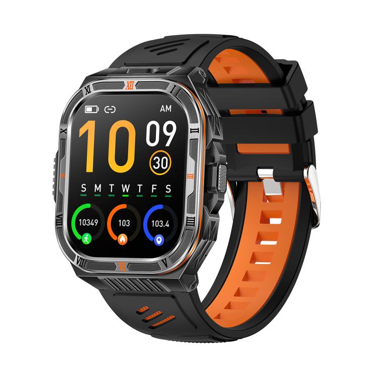 HT38 2.01 inch IPS Square Screen Smart Sports Watch Supports Bluetooth Call, Health Monitoring, LED Flashlight