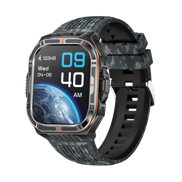 HT38 2.01 inch IPS Square Screen Smart Sports Watch Supports Bluetooth Call, Health Monitoring, LED Flashlight