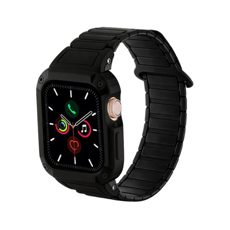 Reverse Buckle Magnetic Integrated TPU Cover Silicone Watch Band, For Apple Watch 45mm / 44mm, For Apple Watch 41mm / 40mm