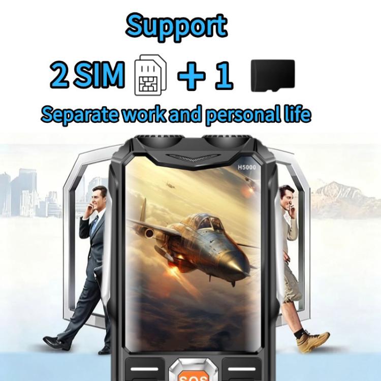 H5000 Elder Rugged Phone, 4000mAh Battery, 2.8 inch, 21 Keys, Network: 2G, LED Flashlight, FM, Dual SIM, EU Plug