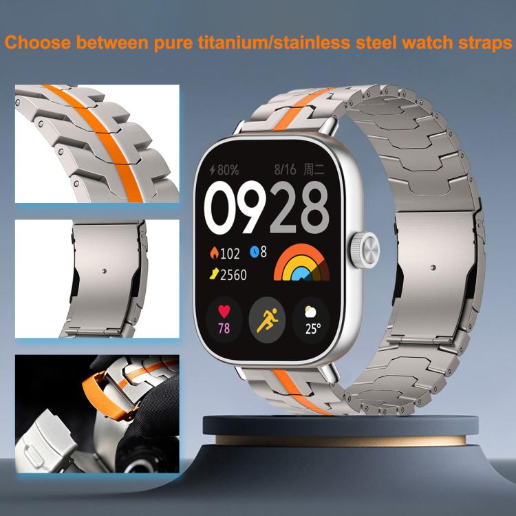 Split Safety Buckle Titanium Alloy Watch Band, For Redmi Watch6/5/4/Xiaomi Band 9 Pro/8 Pro