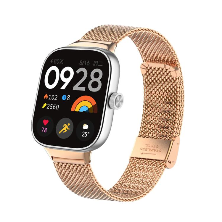 Fine Mesh Buckle Metal Stainless Steel Watch Band, For Xiaomi Band 10 Pro / Redmi Watch 6 / 5