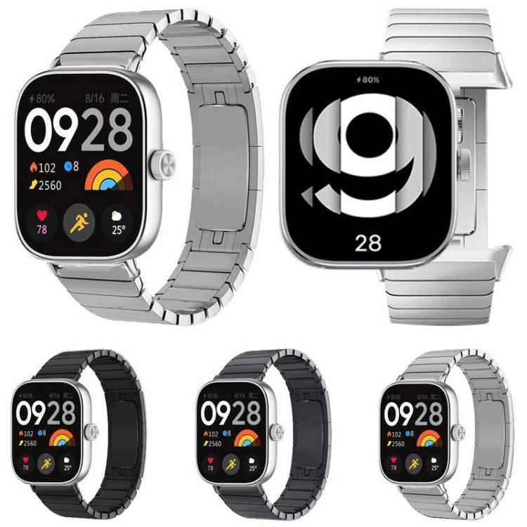 One Beads Dual-Press Butterfly Buckle Stainless Steel Watch Band, For Xiaomi Band 10 Pro / Redmi Watch 6 / 5